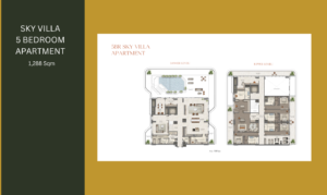 Floor plan of The Arthouse, Saadiyat Island, showcasing 1-3 bedroom apartments and two exclusive 5-bedroom duplex sky villas for rent and sale by NAS Luxury Real Estate, Abu Dhabi