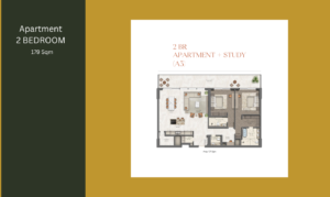 Floor plan of The Arthouse, Saadiyat Island, showcasing 1-3 bedroom apartments and two exclusive 5-bedroom duplex sky villas for rent and sale by NAS Luxury Real Estate, Abu Dhabi