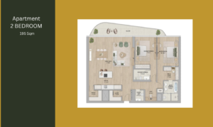 Floor plan of Mamsha Gardens, Saadiyat Island, detailing 1–3 bedroom apartments and 2–3 bedroom townhouses for rent and sale by NAS Luxury Real Estate, Abu Dhabi.