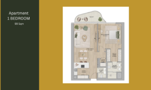 Floor plan of Mamsha Gardens, Saadiyat Island, detailing 1–3 bedroom apartments and 2–3 bedroom townhouses for rent and sale by NAS Luxury Real Estate, Abu Dhabi.