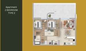 Floor plan of Manarat Living 3 – Spacious layouts for studio, 1, 2, and 3-bedroom apartments on Saadiyat Island, designed by Aldar Properties.