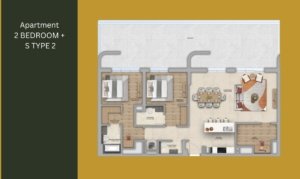 Floor plan of Manarat Living 3 – Spacious layouts for studio, 1, 2, and 3-bedroom apartments on Saadiyat Island, designed by Aldar Properties.