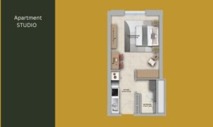 Floor plan of Manarat Living 3 – Spacious layouts for studio, 1, 2, and 3-bedroom apartments on Saadiyat Island, designed by Aldar Properties.