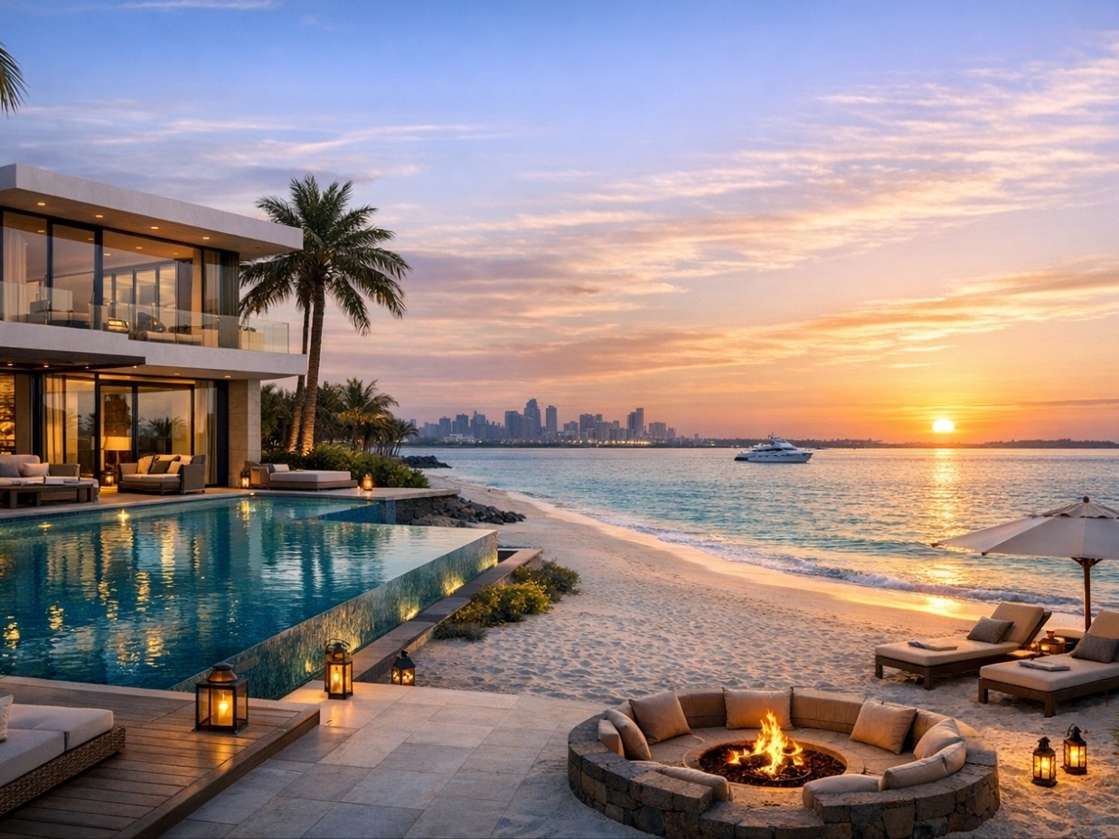 فلل خاصة على شاطئ البحر في أبوظبي